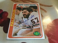 1978 Topps Football Jeff Van Note Autographed Card Falcons Kentucky. #153