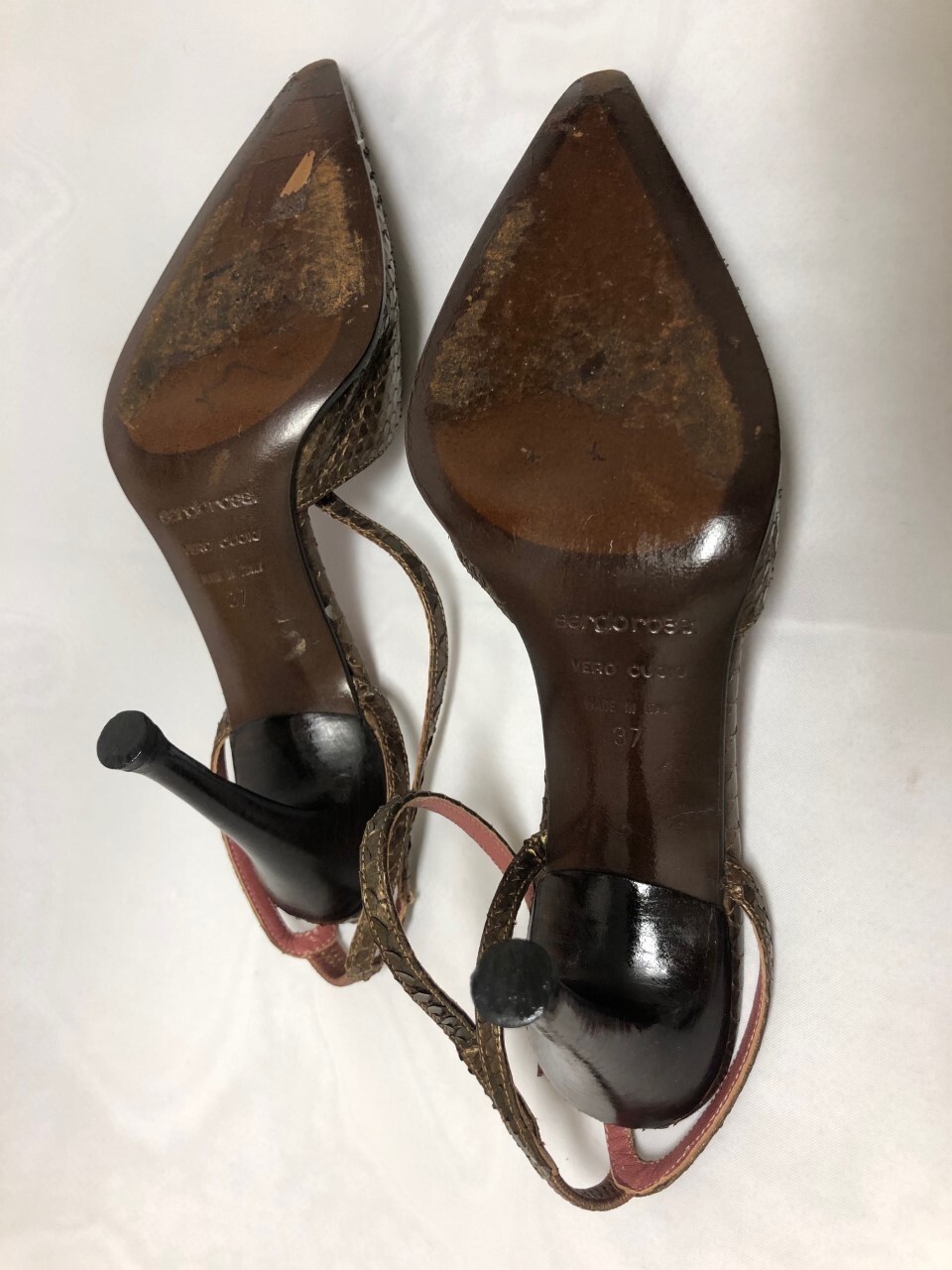 Auth SERGIO ROSSI Lizard-Python  Shoes Heels 4/37… - image 6