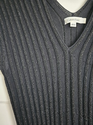Calvin Klein Womens Sleeveless Black Sparkle Jumper Size L RN# 36543 LO9 PC734 - Afbeelding 2 van 7