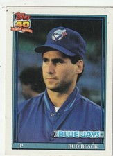 FREE SHIPPING-MINT-1991 Topps Bud Black #292 BLUE JAYS-40 YEARS OF BASEBALL