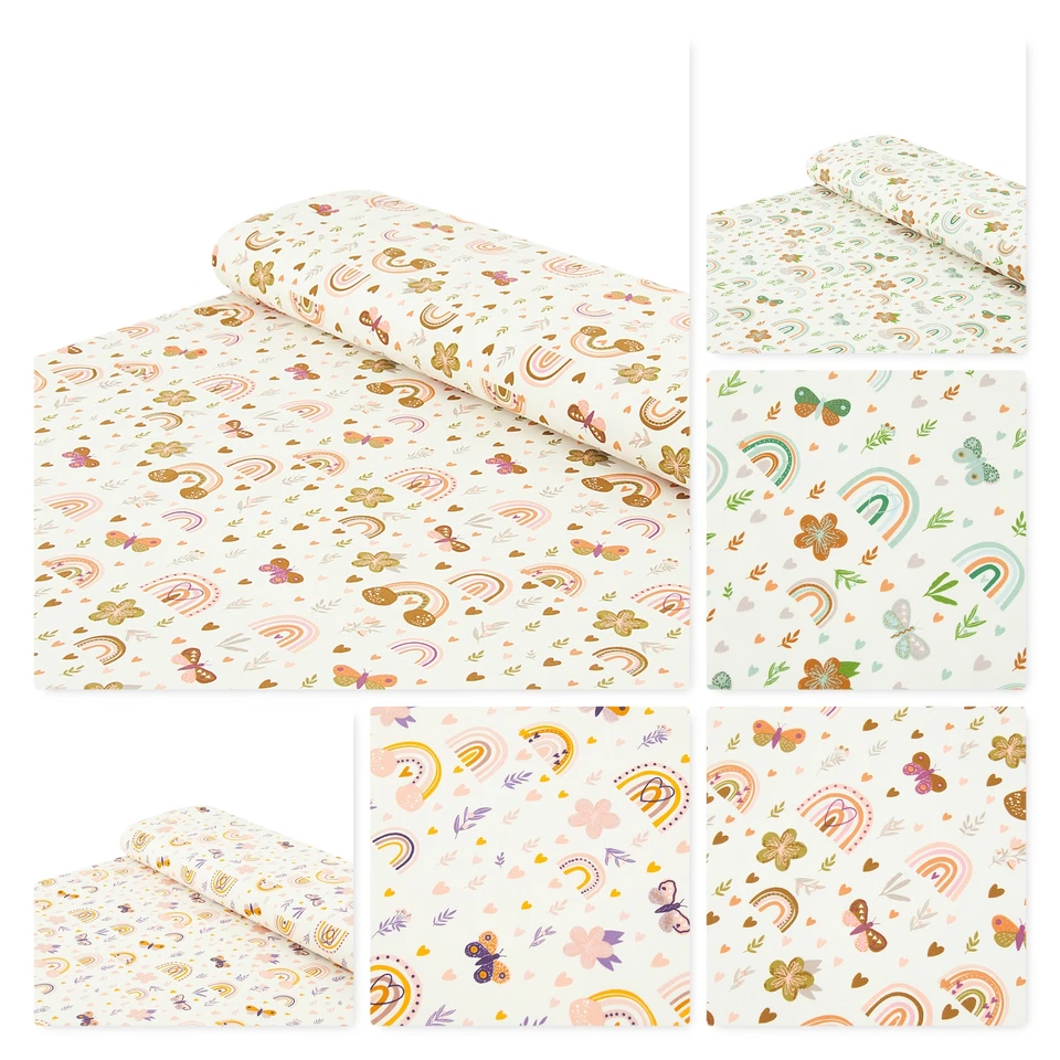 NADELTRAUM Baumwoll Jersey Stoff Kinderstoff Schmetterlinge Meterware ab 25 x 150 cm