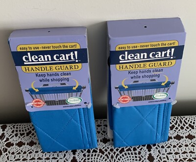 2 Clean Cart Handle Guards Shopping Carts Blue Fabric Keep Hands Clean Brand New