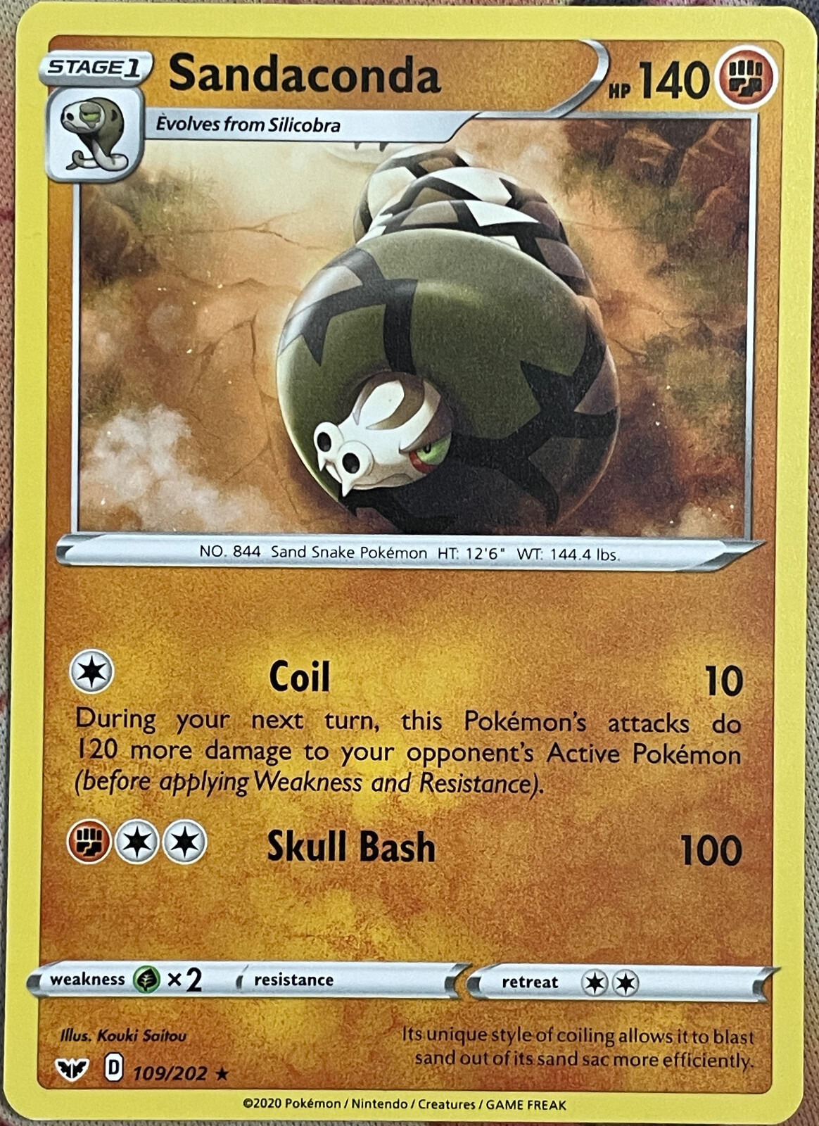 Sandaconda Rare - 109/202 - Sword & Shield Base Pokemon 2020