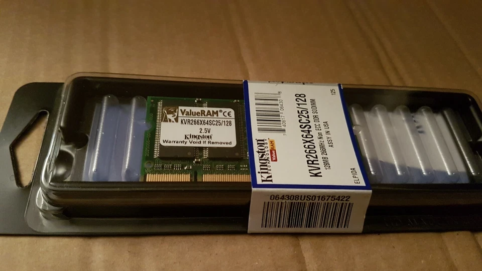 KINGSTON KVR266X64SC25/128 128MB DDR1 PC2100 200PIN SODIMM LAPTOP MEMORY - Image 3 of 3