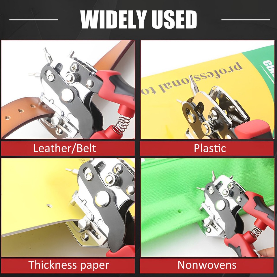 Leather Belt Puncher Eyelet Hole Paper Punch Punching Plier Revolving
