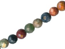 1 Strand 50 Mixed Gemstones 8mm Faceted Round Beads with 0.5-1.2mm Hole 
