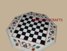 18" Marble kids children game Simple Chess Table Top Inlay Malachite