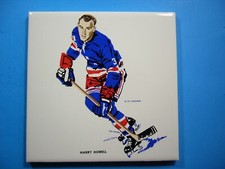 1962/63 H. M. COWAN SCREENART NHL HOCKEY CERAMIC TILE HARRY HOWELL NICE!!