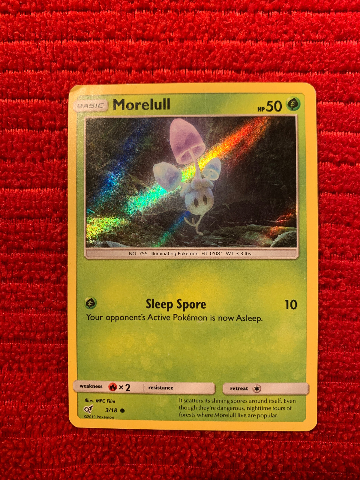 Pokemon Trading Card Morelull 3/18 Holo (B,37) eBay