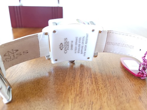 Oniss ON687-M Square Ceramic Sapphire Crystal Swiss Mvmt. New Battery 43mm - Picture 9 of 16