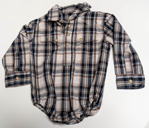 Wrangler Baby Infant Boys Long Sleeve Plaid Cowboy Western Shirt 18m Kids Suit - Picture 2 of 6