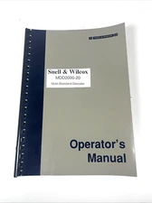 Snell & Wilcox MDD2000-20 Multi Standard Digital Decoder Operators Manual
