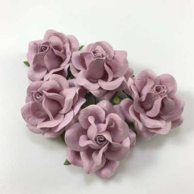Pastel 2''(5cm) ROSE Mulberry Paper Flower Wedding Craft Scrapbook Card making