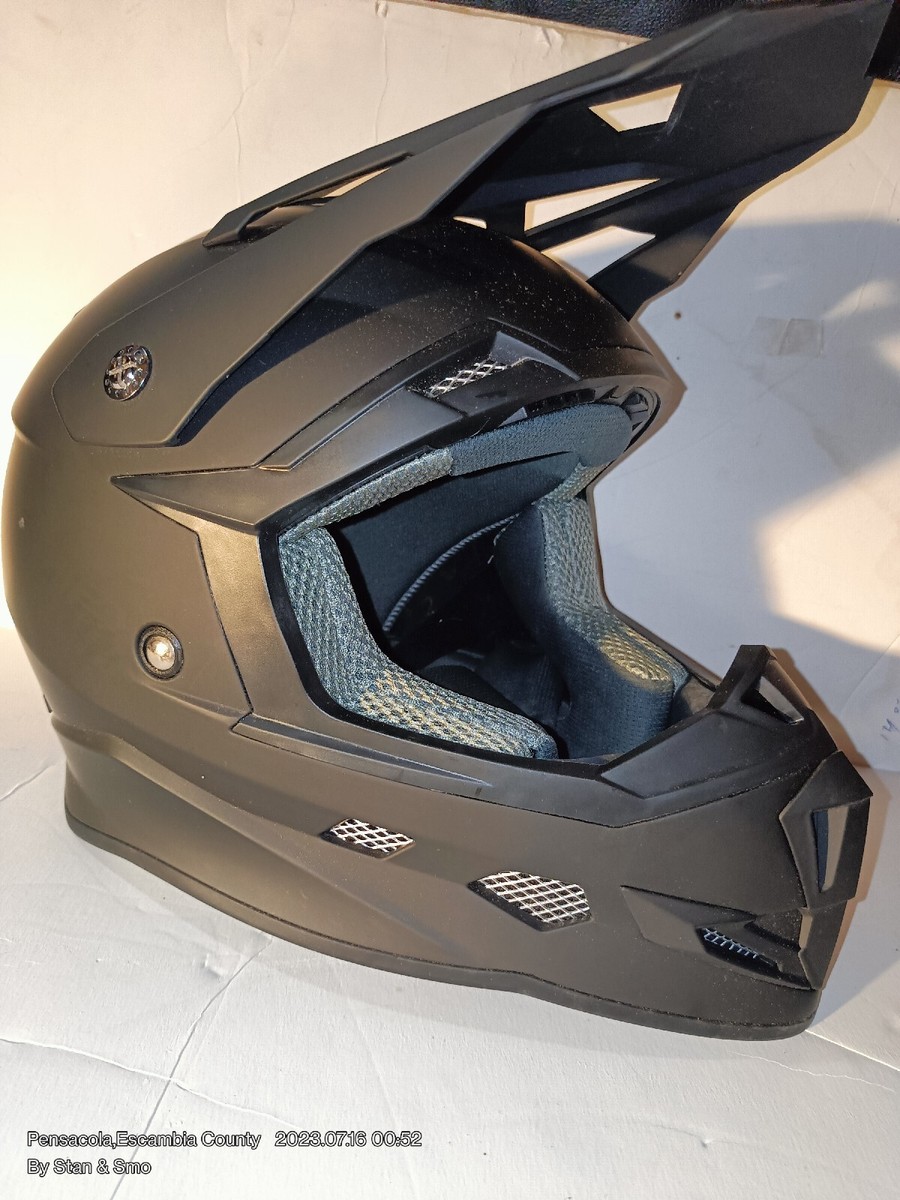 MotorCross/Dirt Bike Helmet (Matte-Black) GLX GX623 DOT XL-Youth