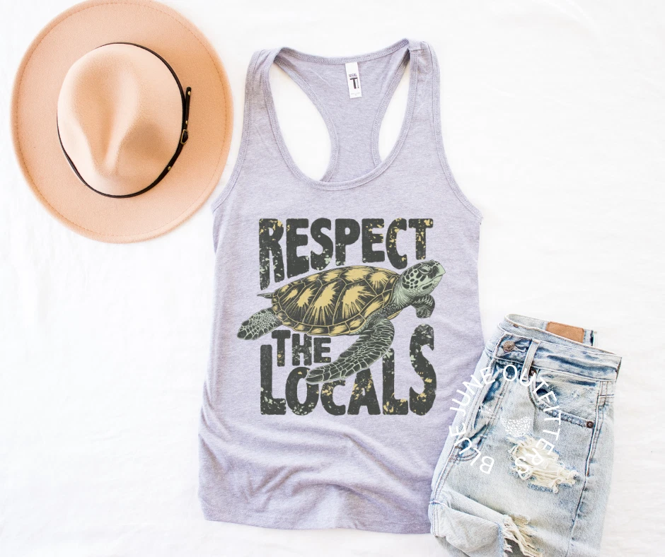 Respect The Locals | Camiseta sin mangas para mujer Sea Turtle espalda deportiva Foto 4 de 4