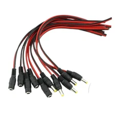 10x 5.5 x 2.1mm Male & Female 12V DC Power Socket Jack Plug Connector Cable Wire