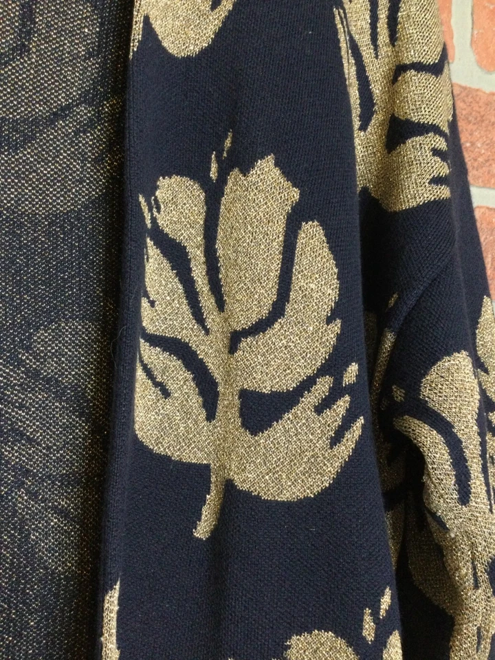 Demylee Remi пальто женщин длинный кардиган свитер XS золото металлический жаккард - Изображение 2 из 4