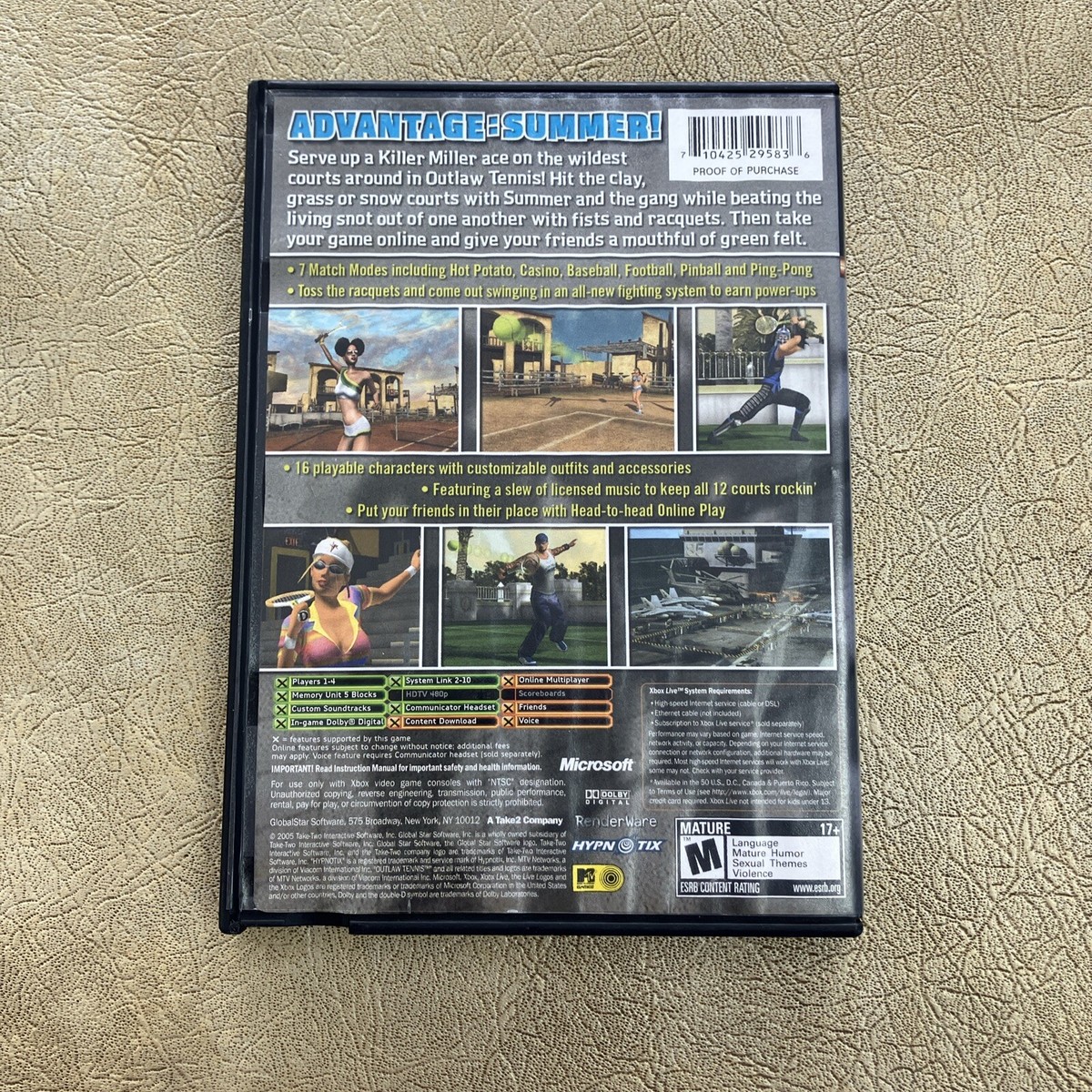 Outlaw Tennis (Microsoft Xbox, 2005) 710425295836| eBay