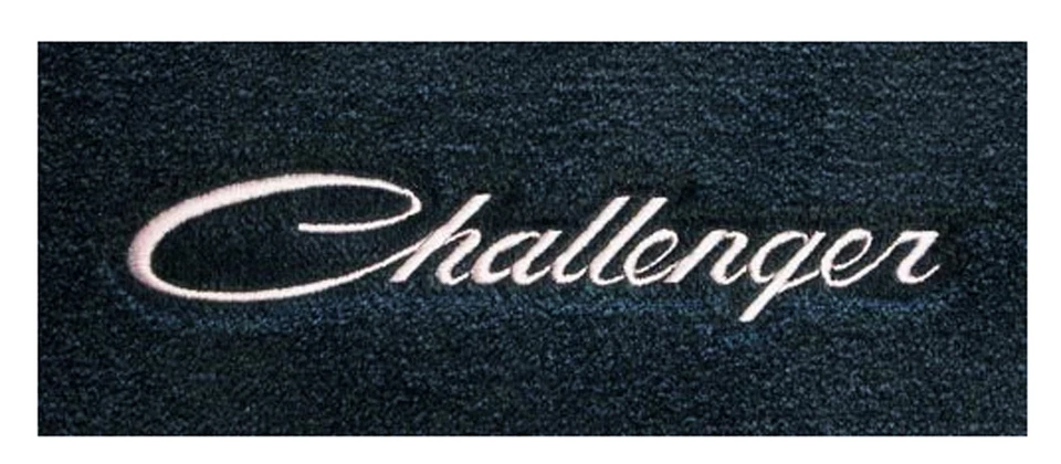 ¡Nuevo! Par de alfombrillas negras Dodge Challenger 1972-1974 logotipo bordado delanteras Foto 3 de 4