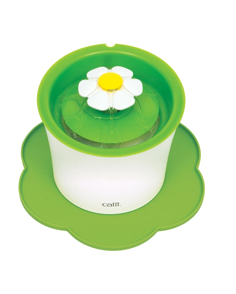 Catit Silikonmatte Blumeform - rutschfeste Unterlegmatte für Trinkbrunnen - Grün