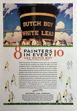 1930 Dutch Boy White Lead Paint National Lead Co Beauty Painters VTG Print Ad