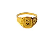 Certified Solid 22K/18K Yellow Fine Gold Carved Design Kids Ring Size-1