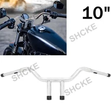 10"Rise 1-1/4" T-Bar Handlebar Bar Fits For Harley Softail Chopper Custom Chrome