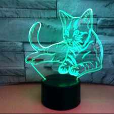 3D Touch Cat LED Light Table Lamp
