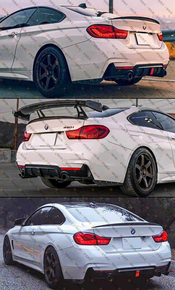 For 2014-2019 BMW F32 F36 M Sport Real Carbon Fiber LED Rear Bumper Diffuser - Image 4 of 4