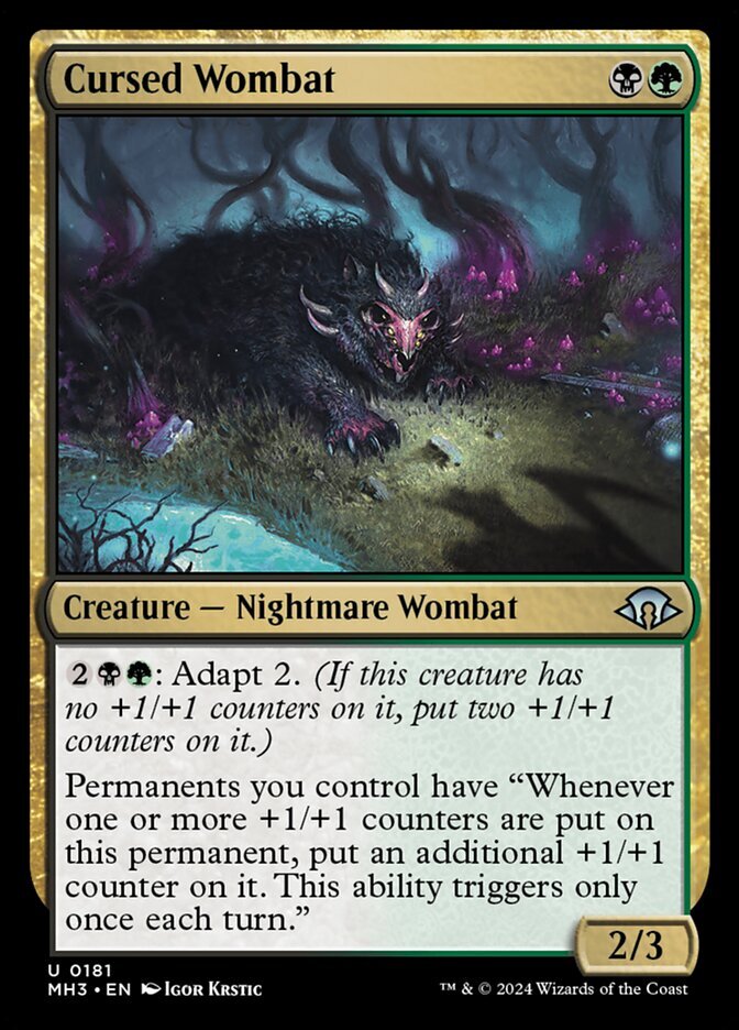 MTG Magic the Gathering Cursed Wombat (181/703) Modern Horizons 3 LP | eBay
