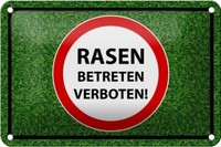 Blechschild Hinweis 18X12 Cm Rasen Betreten Verboten Metall Deko Schild Tin Sign