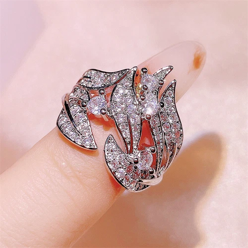 Gorgeous Women 925 Silver Cubic Zirconia Rings Wedding Jewelry Size 6-10 - Picture 8 of 23