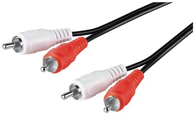 10m Audio Kabel 2x Cinch Stecker auf 2x Cinch Stecker Verlängerung schwarz