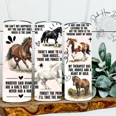 Just Buy The Pony - Funny Sayings 20oz Stainless Steel Tumbler With Lid & Straw