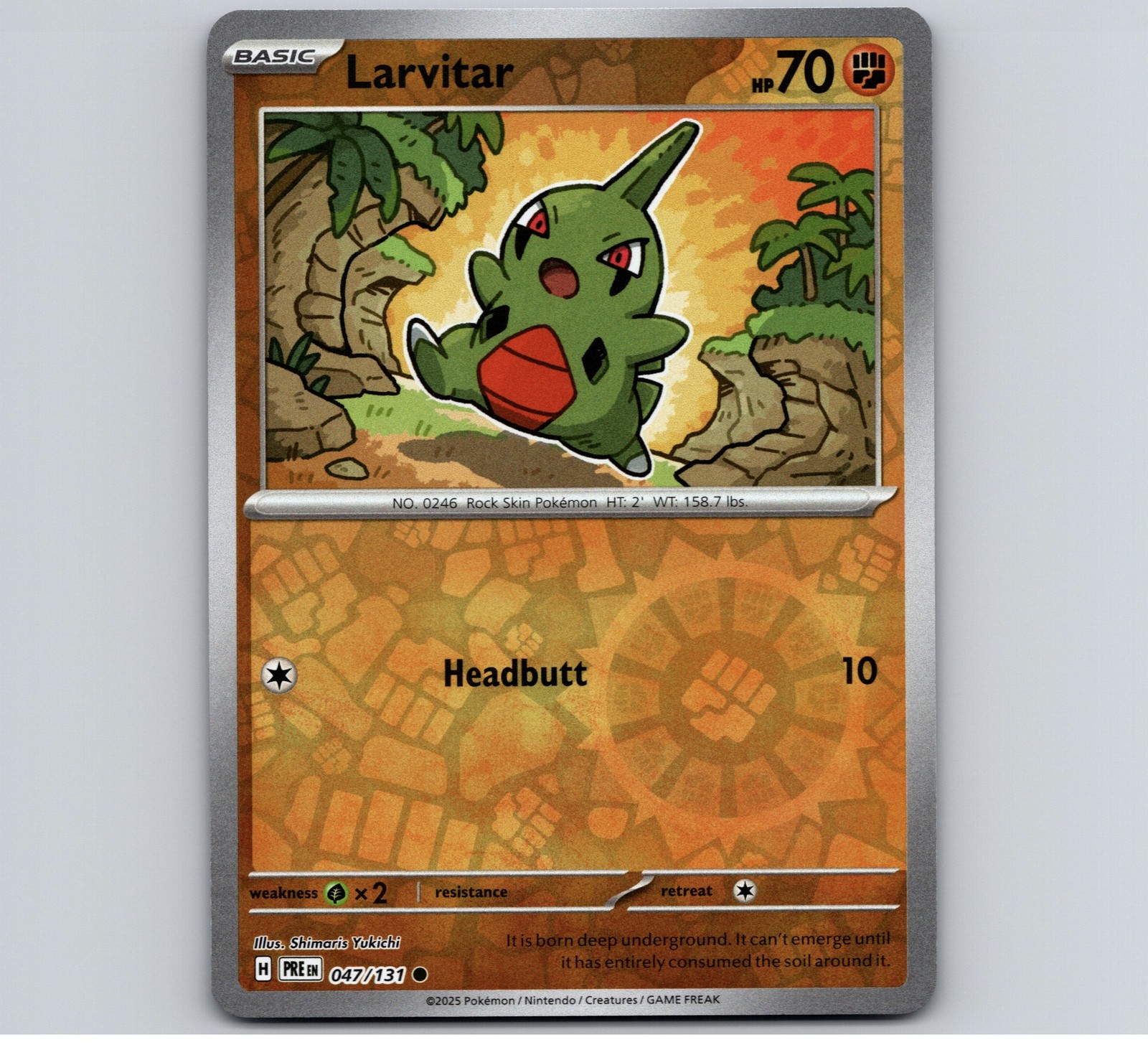 Larvitar - PRE SV: Prismatic Evolutions #047/131 Common Reverse Holo NM