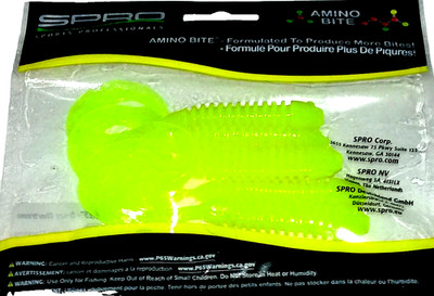 Spro 4.25'' Wave Tail Grubs  (Crazy Chartreuse-5 per pack)