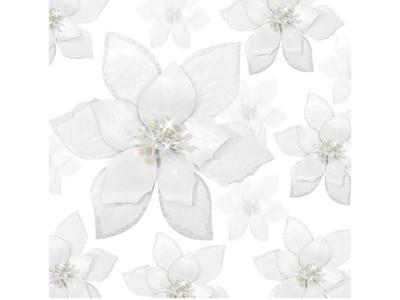  WILLBOND 24 Pieces 3 Size Christmas Glitter Poinsettia Flowers Wedding Faux B38