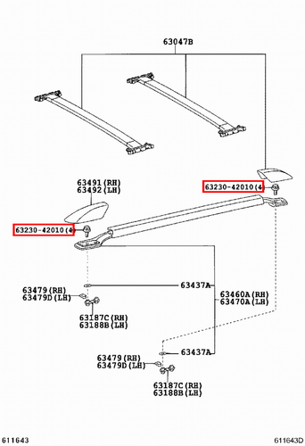 Genuine Prado GRJ150 GRJ125 GRJ121 GRJ120 GDJ155 GDJ151 Roof Rack Rail Bolt - Bild 13 von 20