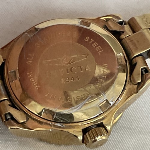 Invicta Pro Diver Gold-tone Ladies Watch 8944 Used With New Battery Installed - Picture 7 of 9