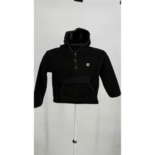 Carhartt Kids Black Sherpa Fleece Hooded Pullover Jacket Size 6