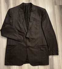 Recent.Ermenegildo Zegna Sport Coat Men  s15 mil 15 mil dark brown check sz 46L-R