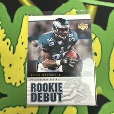 2005 Brian Westbrook Upper Deck Rookie Debut Card #75 Serial #041/150. rookie card picture