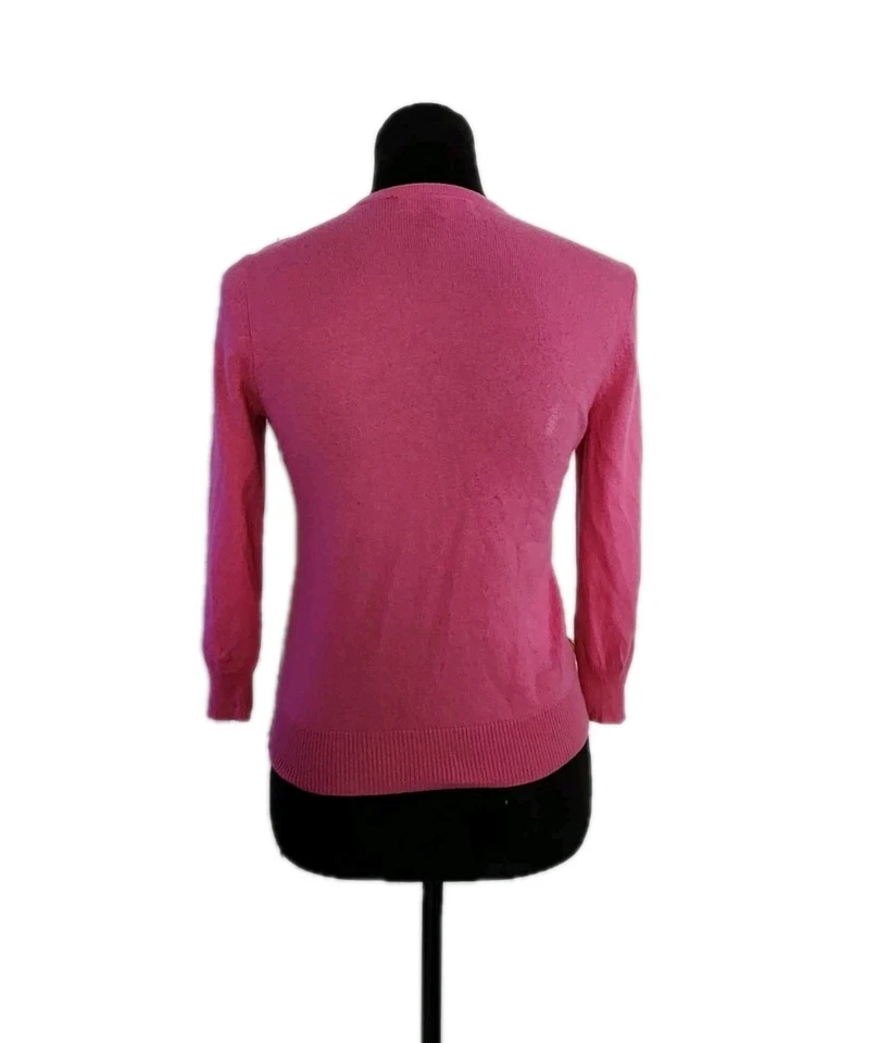 Cárdigan Vintage Años 90 Paisley Ralph Lauren Seda Cachemira Rosa Talla P Pequeño Foto 3 de 4