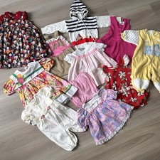 Vintage 90s Baby Girls Clothing Lot 3M - 2T Rompers Dresses Etc Read 