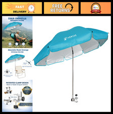 Adjustable 47" Portable Sun Umbrella with 360  Swivel  UPF 50 Protection - Cli