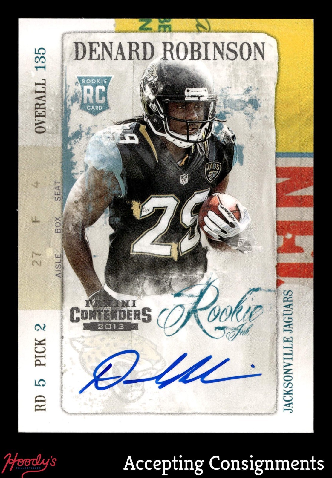 Denard Robinson Panini Contenders Rookie Ink #6 Base