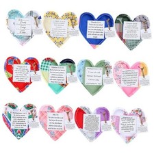 24 Pcs Prayer Quilts with Cross Inside Bible Verses Heart Christian 12 Fresh