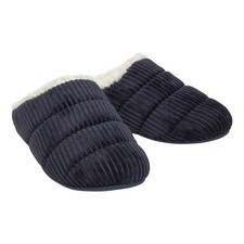Ladies Fit Flop Chrissie Fleece Lined Corduroy Mule Slippers Midnight Navy, UK 3