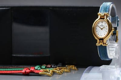 Fendi 640L Chameleon Change Belts 5 Farben Quarz Damenuhr NEAR MINT mit Box