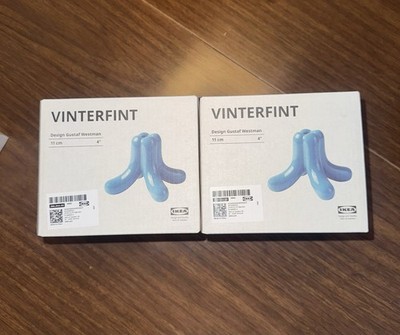IKEA X Gustaf Westman Vinterfint Candlestick Candle Holder Blue SET OF 2